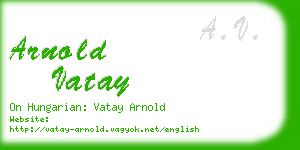 arnold vatay business card